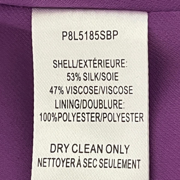 Parker New York NWT Loreena Silk Blend Wrap Dress Purple Black Floral Size 2 - Picture 13 of 16